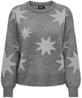 Only Glitter Gebreide Trui Middengrijs Melange Only , Gray , Heren - Xl,L,M,S