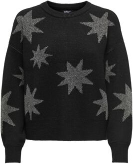 Only Glitter Gebreide Trui Zwart/Zilver Only , Black , Heren - 2Xl,Xl,L,M,S