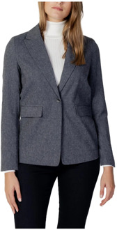 Only Grijze Marl Knoop Blazer Only , Gray , Dames