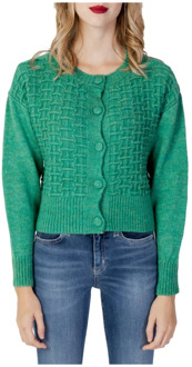 Only Groene Cardigan met Knopen Only , Green , Dames - XL