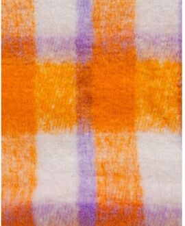 Only Herfst/Winter Geruite Sjaal Only , Orange , Dames - ONE Size