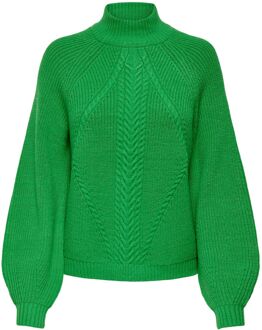 Only Hoge hals Gebreide Trui met Detail Only , Green , Dames - L,Xs