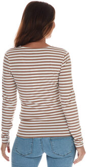 Only Joy Life tricot wikkeltop voor dames, bruin