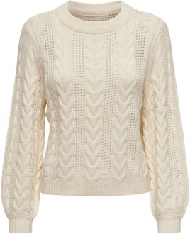 Only Kabeltrui Pullover Only , Beige , Dames - Xl,L