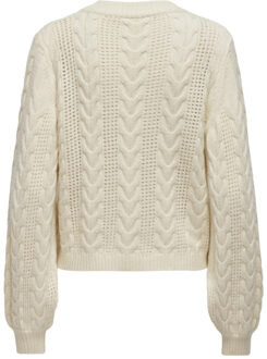 Only Kabeltrui Pullover Only , Beige , Dames - Xl,L
