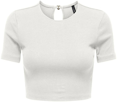 Only Klassiek T-shirt Only , White , Dames - L,M,S,Xs