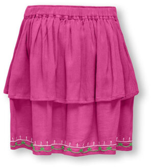 Only Kogada emb. skirt wvn framboos - maat 152 Rood