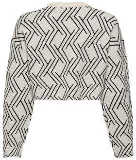 Only Koganny ls short oneck knt ecru dessin - 140