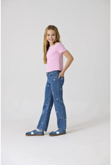 Only Kogjuicy wide leg heart emb jeans noos blue denim Blauw - 134