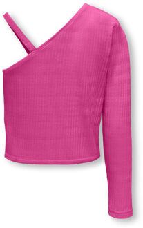Only Kognella ls one shoulder solid top fuchsia Paars - 164