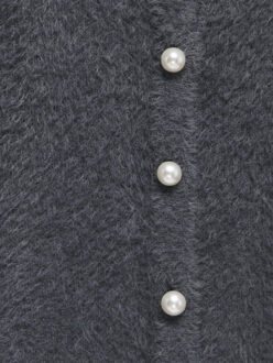 Only Kogpiumo petra pearl o-neck car knt noos steel Grijs - 134/140