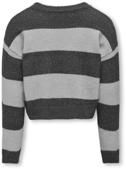 Only Kogtalio ls stripe oneck knit dessin Grijs - 128