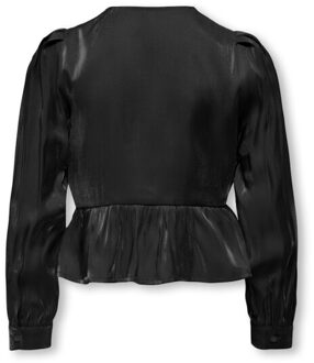 Only Kogvictoria ls bow shirt wvn - Zwart - 140