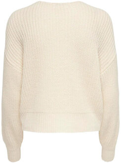 Only Korte Gebreid Vest Dames White Eggnog - M