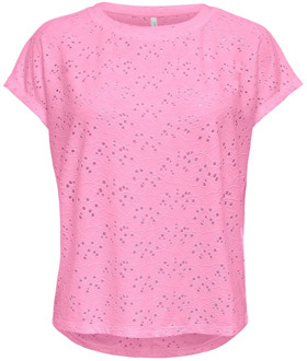Only Korte Mouw Blousetop Only , Pink , Dames - Xl,L,M,S,Xs