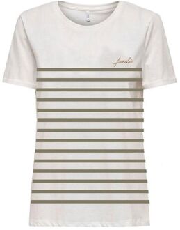 Only Lacy Life Stripe T-shirt Dames - XL