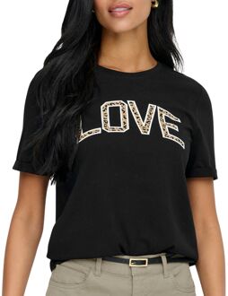 Only Lea Life Print T-shirt Dames - XL