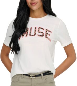 Only Lea Life Print T-shirt Dames - XL