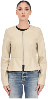 Only Leather Jackets Only , Beige , Dames - Xl,L,M,S,Xs