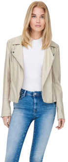 Only Leather Jackets Only , Gray , Dames - Xl,M,Xs