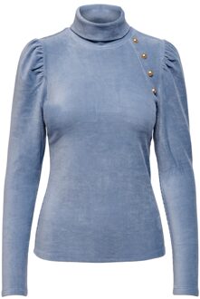 Only Lela l/s rollneck shoulder top country b Only , Blauw , Dames - L,M,S,Xs