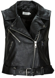 Only Leren Jas Only ONLVERA FAUX LEATHER WAISTCOAT" Zwart - S,M