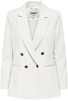 Only Life Long Sleeves Fit Blazer Vrouwen Only , White , Dames