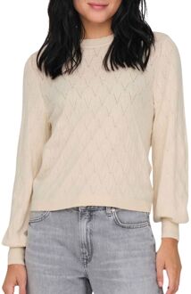 Only Life LS Structure O-Neck C: Birch Only , Beige , Dames - M,S,Xs