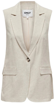 Only Linnen Mouwloos Melange Vest Only , Gray , Dames - M,S