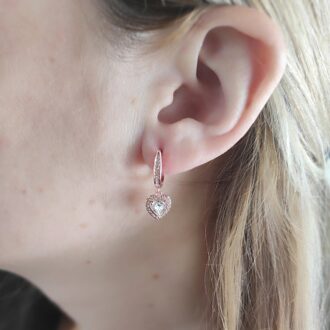 Only Love Oorbellen - Roségoud en Kristal