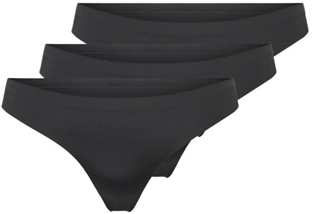 Only Luxe Comfort String Trio Pack Only , Black , Dames - Xl,L,S