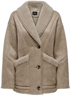 Only Lva faux suede bonded coat otw Bruin - XL