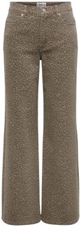 Only Madison High Waist Wide Animal Broek Dames - XL-32