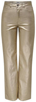 Only Metalen Gecoate Gouden Broek Only , Yellow , Dames - L L32,Xl L32,Xs L32,M L32,S L32