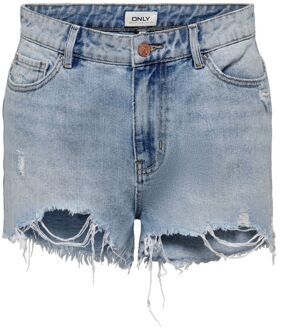 Only Mia Life Shorts Lichtblauw Denim Lichtgrijs