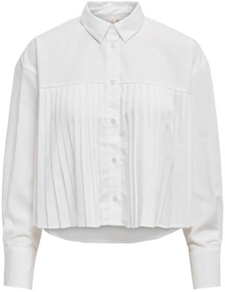 Only Mila Plisse Shirt Top Vrouwen Only , White , Dames - L,M,S