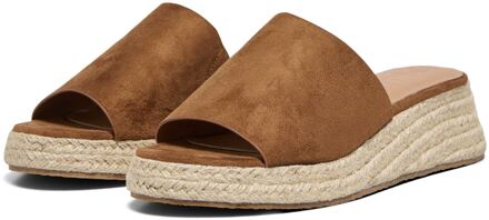 Only MINERVA 3 Polyester Dames Muiltjes In Cognackleur - maat Bruin