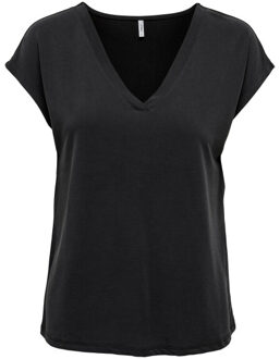 Only Modal V-hals Top Only , Black , Dames - S,Xs