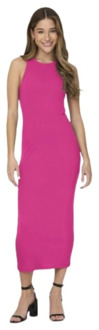 Only Mouwloze Jersey Maxi Jurk Betty Only , Pink , Dames - L,M,S