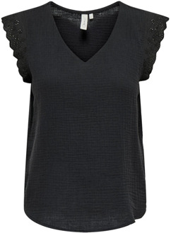 Only Mouwloze Top in Geweven Stof Only , Black , Dames - Xl,L,M,S,Xs