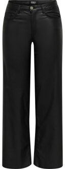 Only Onlalida mw wide coated pant pnt - maat L / L32 Zwart