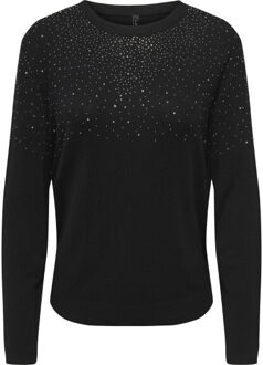 Only Onlanabella ls bling o-neck knt Zwart - S