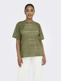 Only Onlaniri ss o-neck top jrs army Groen