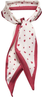 Only Onlannalina slim satin scarf acc rio red/hearts - maat One size Veelkleurig