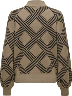 Only onlanny ls jq o-neck knt 15327635 cocoa creme Bruin
