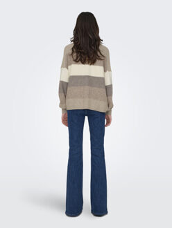 Only Onlatia l/s stripe pullover knt noo Beige