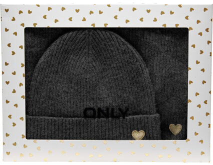 Only Onlavery life scarf and beanie set cc black - maat One size Veelkleurig