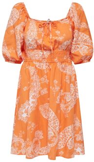 Only Onlbella linen 2/4 dress ptm Oranje