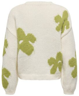 Only Onlbootle life ls flower o-neck knt ecru dessin - XS