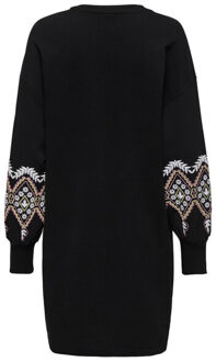 Only Onlbrooke ls short dress flower swt noos - Zwart - M